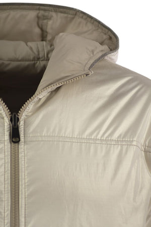 BRUNELLO CUCINELLI Reversible Platinum Hooded Puffer Jacket with Monile Detail