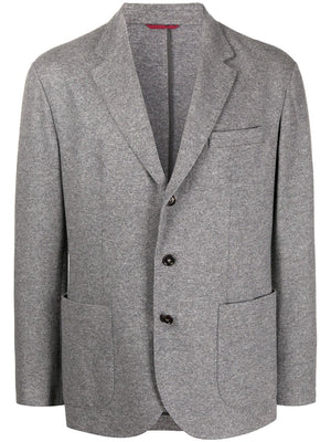 BRUNELLO CUCINELLI Sophisticated Grey Cashmere Single-Breasted Jacket