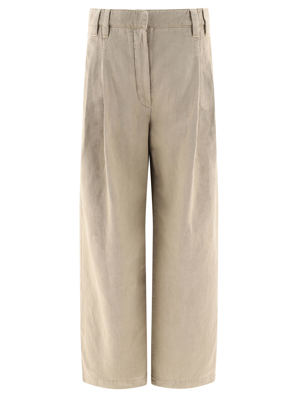 BRUNELLO CUCINELLI Beige Straight Pants for Women - 2024 Collection