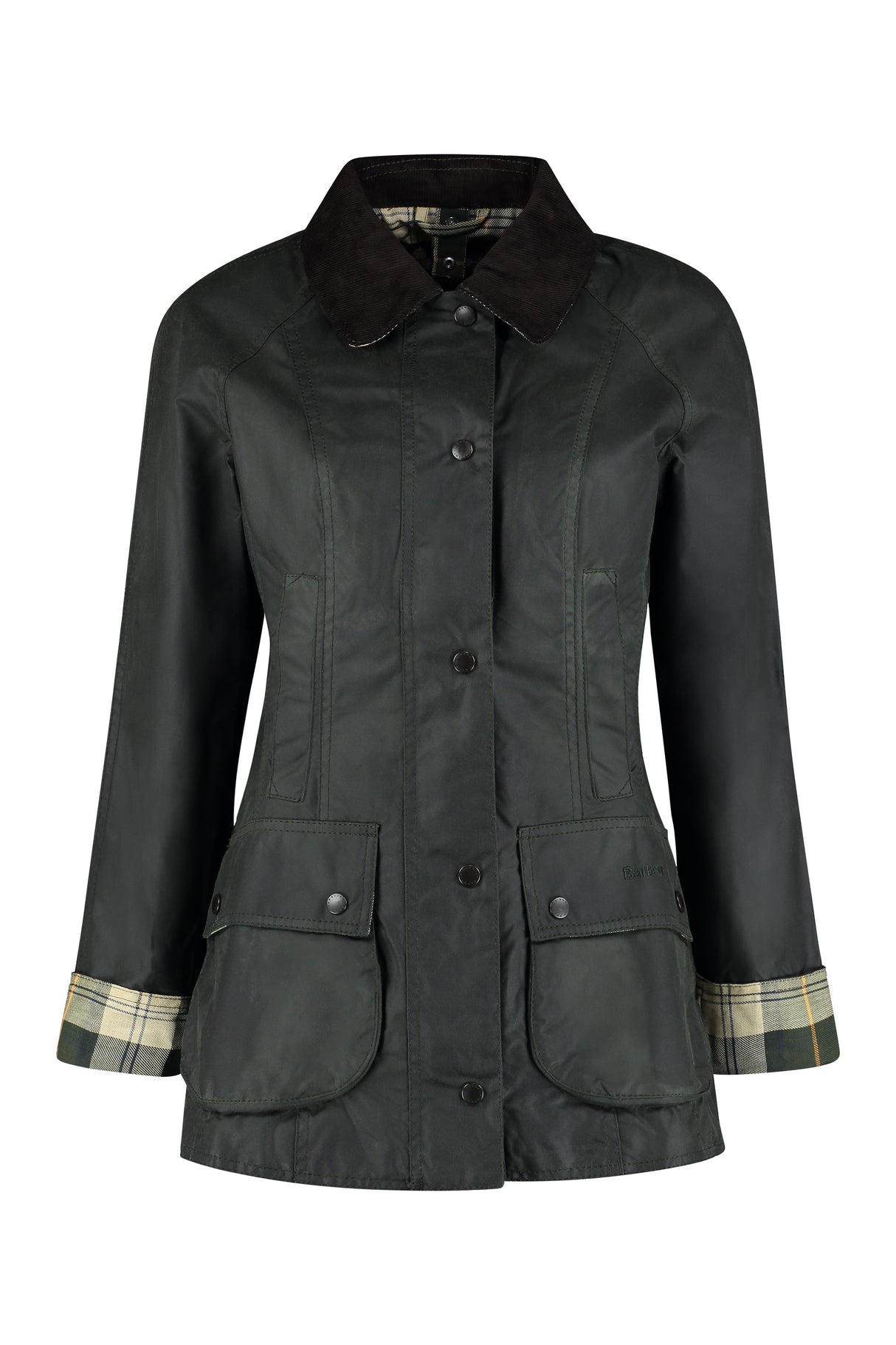 BARBOUR Green Waxed Cotton Jacket for Women