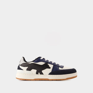 MAISON KITSUNÉ Chic Mixed Fabrics Sneakers for Men