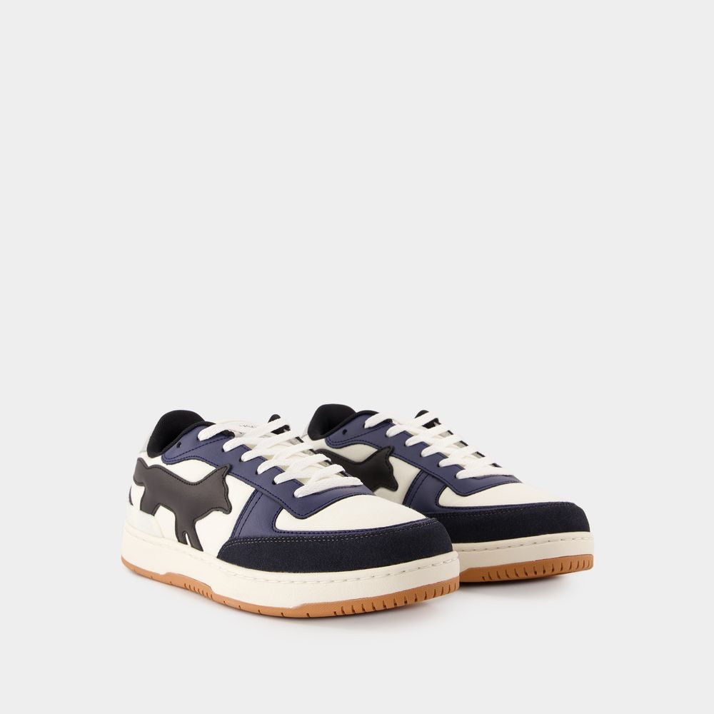 MAISON KITSUNÉ Chic Mixed Fabrics Sneakers for Men