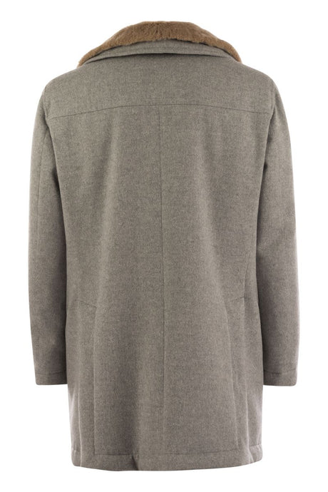 BRUNELLO CUCINELLI CASHMERE Jacket WITH SHEARLING COLLAR