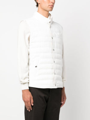 BRUNELLO CUCINELLI Men's White Padded Vest for FW23 Season