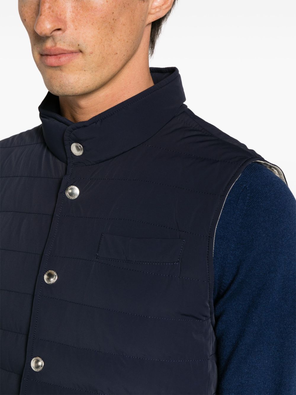 BRUNELLO CUCINELLI Elegant Navy Padded Vest