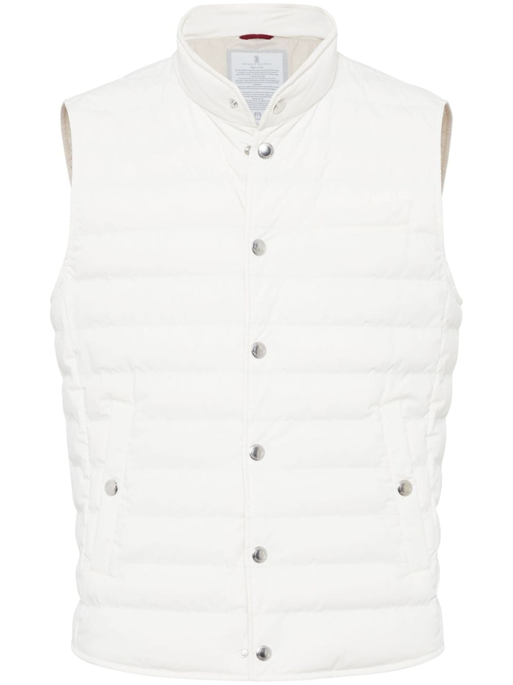 BRUNELLO CUCINELLI Elegant Winter White Quilted Down Vest