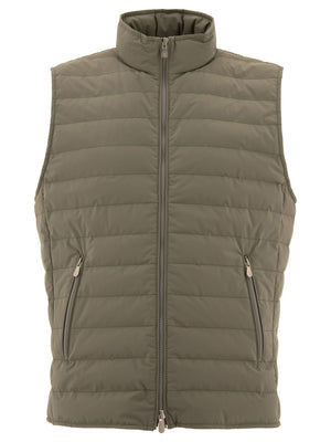 BRUNELLO CUCINELLI Luxury Lightweight Down Vest in Green