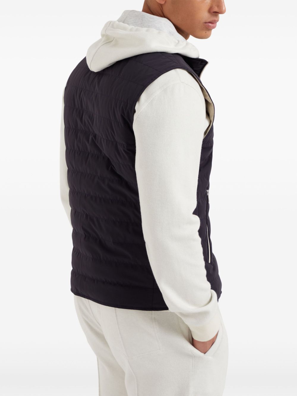 BRUNELLO CUCINELLI Navy Blue Down Vest for Men