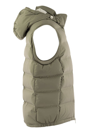 BRUNELLO CUCINELLI Luxury Sleeveless Quilted Down Vest with Detachable Hood