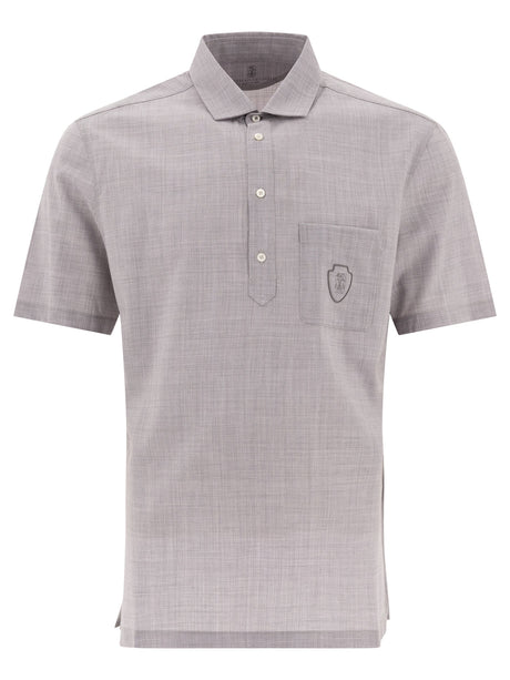 BRUNELLO CUCINELLI Logo Detail Wool Polo Shirt - SS25