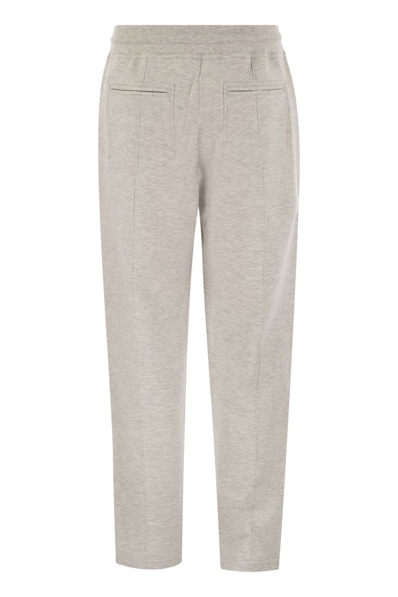 BRUNELLO CUCINELLI Pearl Grey Luxury Leisure Trousers