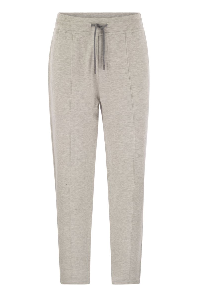 BRUNELLO CUCINELLI Pearl Grey Luxury Leisure Trousers