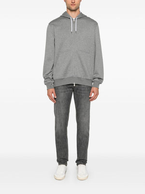 BRUNELLO CUCINELLI Men's Cotton Blend Hoodie with Zip Fastening and Pouch Pockets