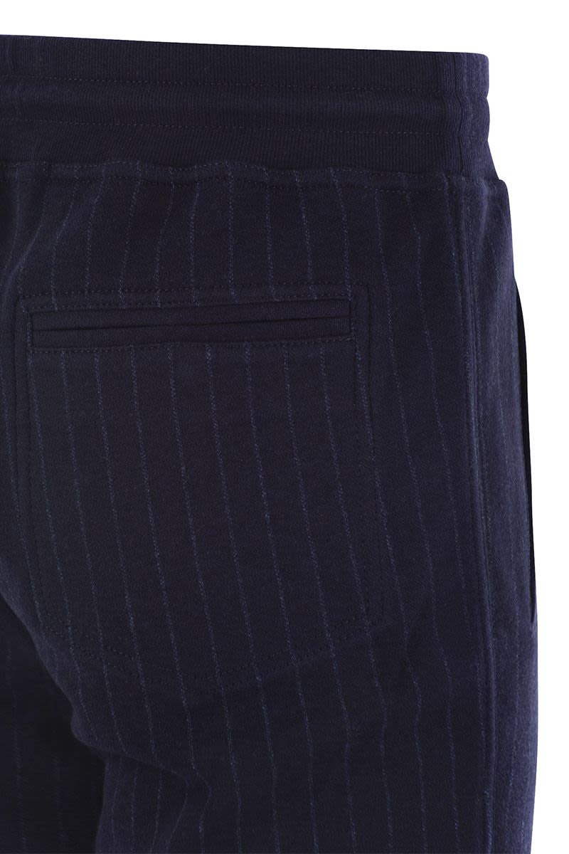 BRUNELLO CUCINELLI Luxury Double Pinstripe Drawstring Trousers