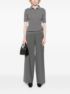 MIU MIU Knitted Polo Shirt with Braided Detailing for Women