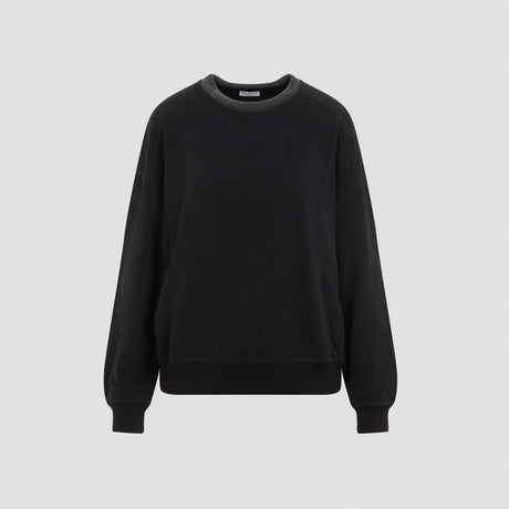 BRUNELLO CUCINELLI Luxury Cotton Crewneck Sweater - Black