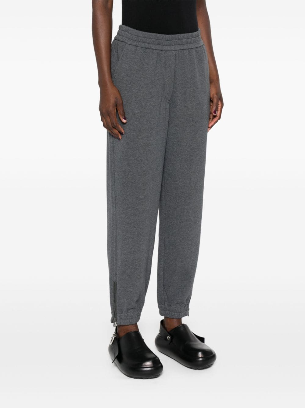 BRUNELLO CUCINELLI Elegant Tapered Cotton Sweatpants with Textured Mélange