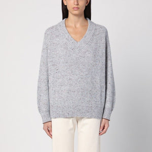 BRUNELLO CUCINELLI Elegant V-Neck Wool Blend Jumper for Women