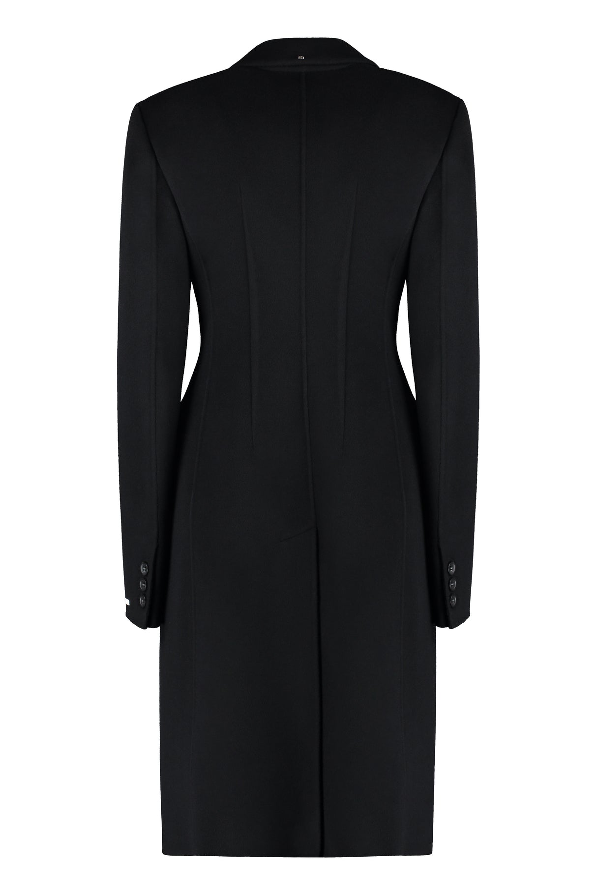 黑色雙排釦羊毛女性外套 - FW23