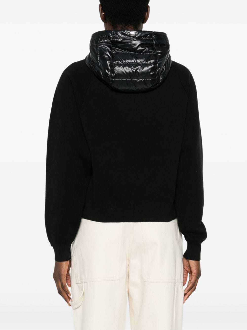 Áo khoác nỉ đen kèm mũ cho phụ nữ - Bộ sưu tập SS24