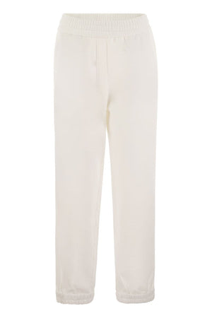 BRUNELLO CUCINELLI Elegant White Cotton Sweatpants