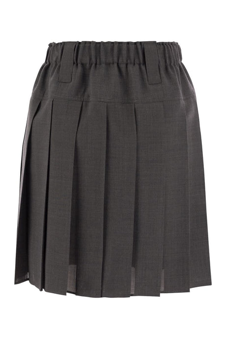 BRUNELLO CUCINELLI Chic Wool Pleated Mini Skirt