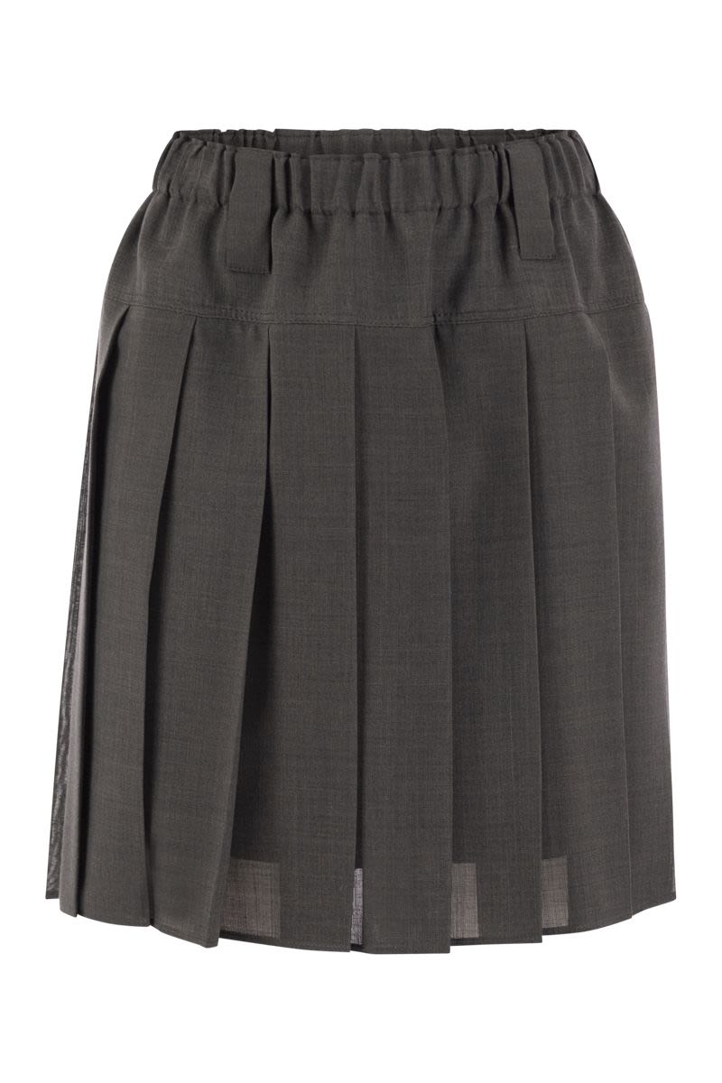 BRUNELLO CUCINELLI Chic Wool Pleated Mini Skirt