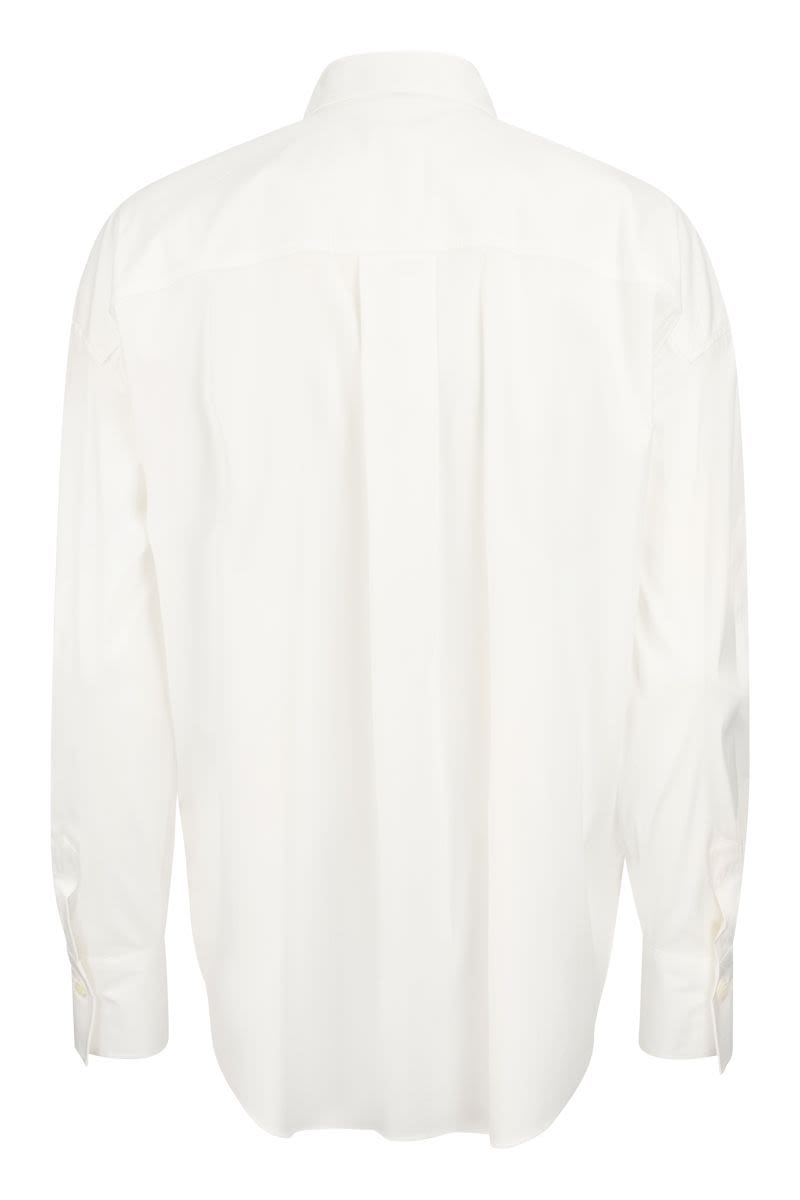 Stretch Cotton Poplin Shirt with Shiny Embellishments for Women