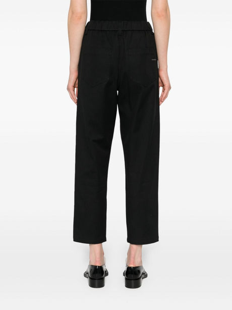 BRUNELLO CUCINELLI Elegant Stretch Cotton Trousers with Monili Detail