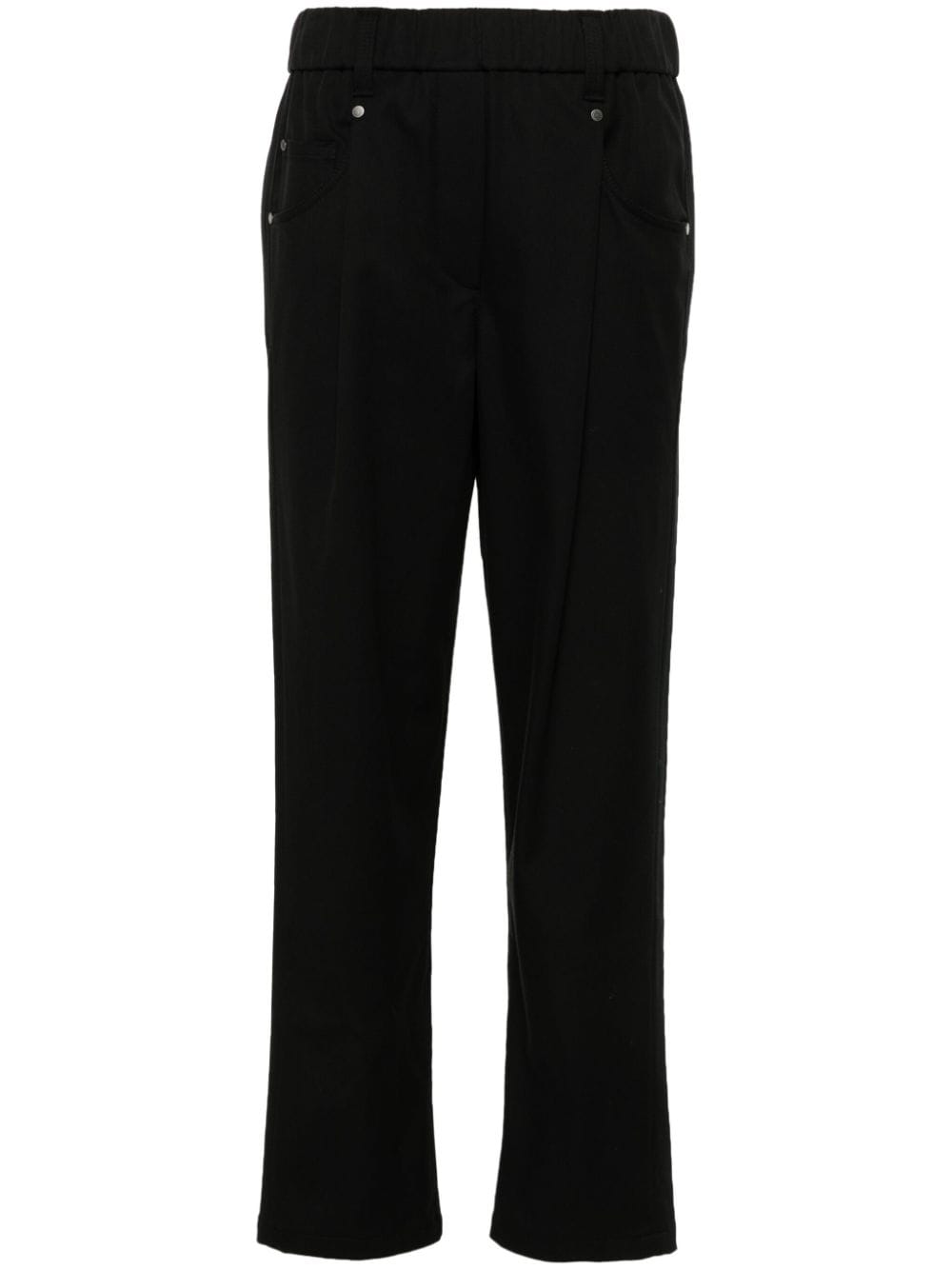 BRUNELLO CUCINELLI Elegant Stretch Cotton Trousers with Monili Detail