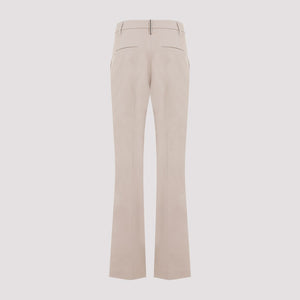 BRUNELLO CUCINELLI Beige Cotton Pants for Women - FW24