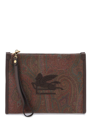 Paisley Pouch Handbag with Embroidered Pegasus Logo