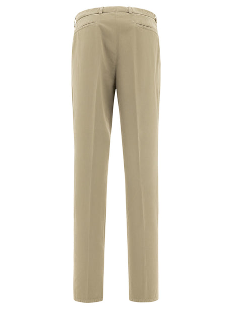 BRUNELLO CUCINELLI Men's Luxury Green Pleated Trousers