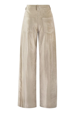 BRUNELLO CUCINELLI Elegant Velvet Wide-Leg Pants