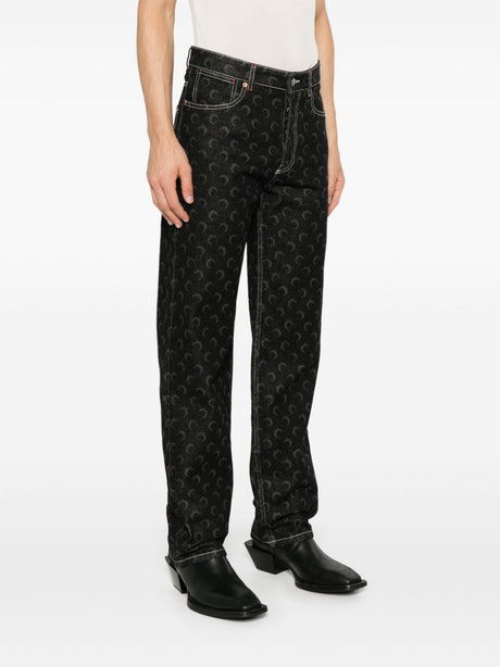 MARINE SERRE Moon-Print Straight Leg Jeans for Men