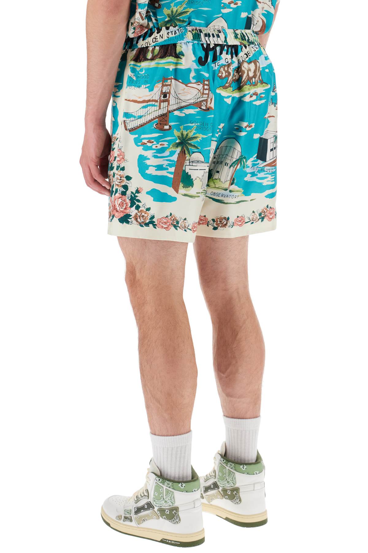 2024年夏季男士加州夏威夷丝质短裤