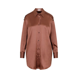 BRUNELLO CUCINELLI Luxurious Brown Silk Shirt for Women - FW22 Collection