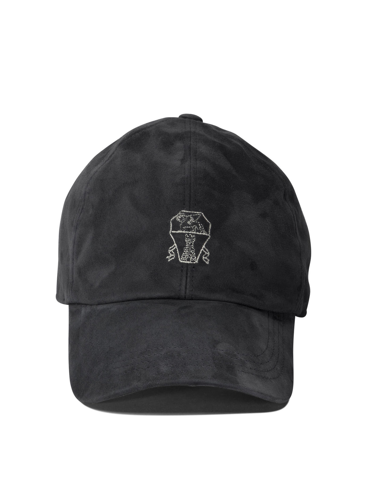 BRUNELLO CUCINELLI Lightweight Suede Baseball Cap with Embroidered Logo