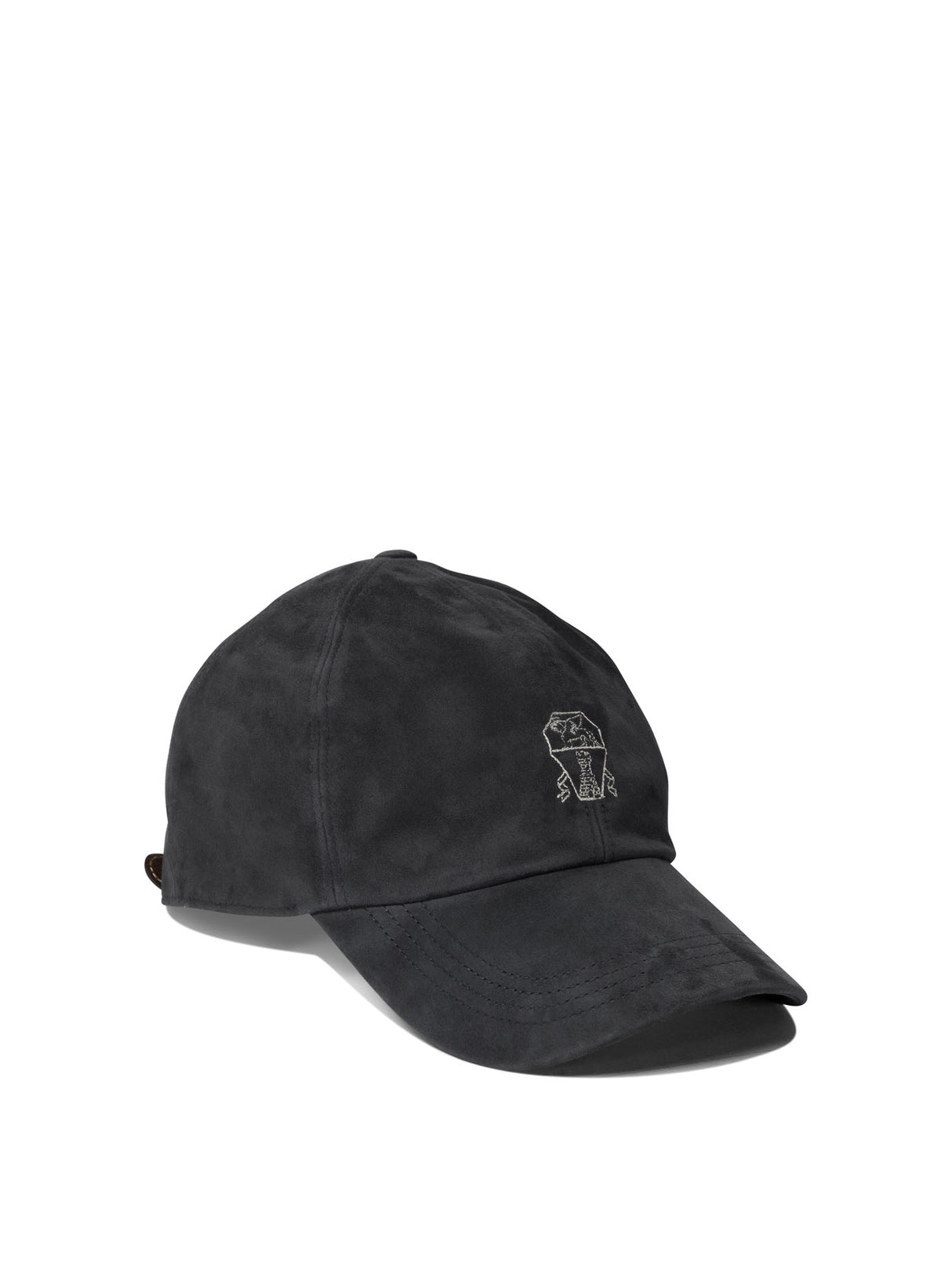 BRUNELLO CUCINELLI Lightweight Suede Baseball Cap with Embroidered Logo