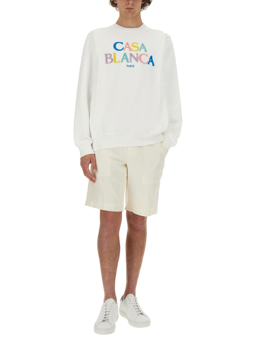 CASABLANCA Logo Embroidered Sweatshirt - Size L