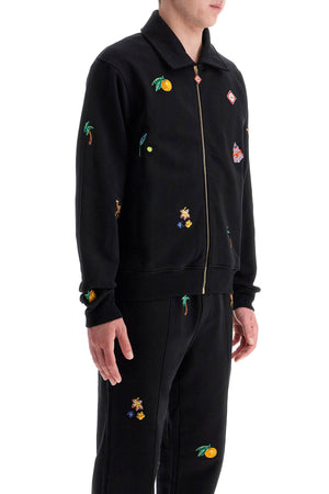 CASABLANCA Men's Crayon Motif Embroidered Track Jacket - Regular Fit