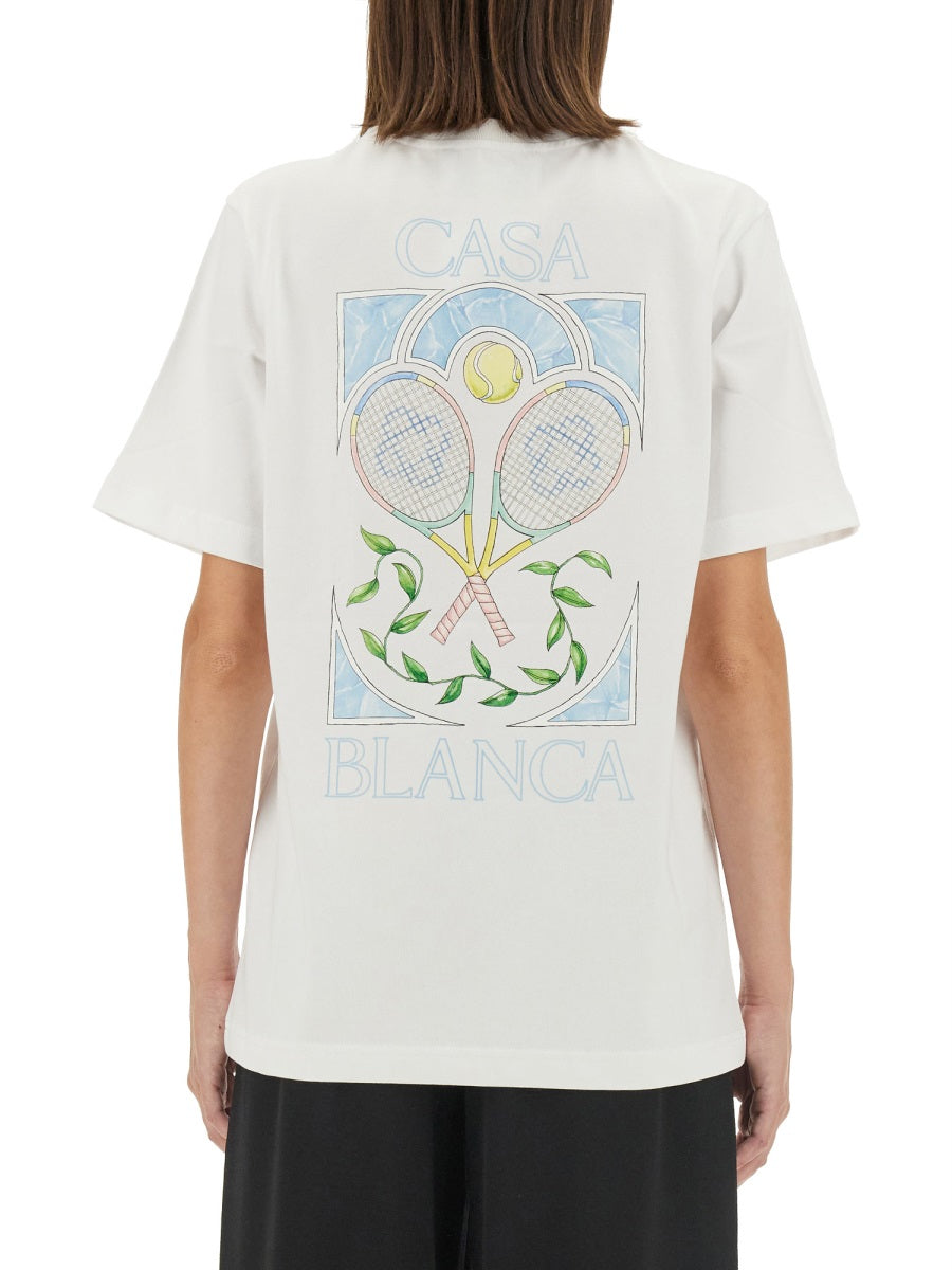 CASABLANCA Organic Cotton Graphic T-Shirt - Size M