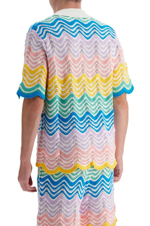 CASABLANCA Gradient Wave Knit Shirt in Size M