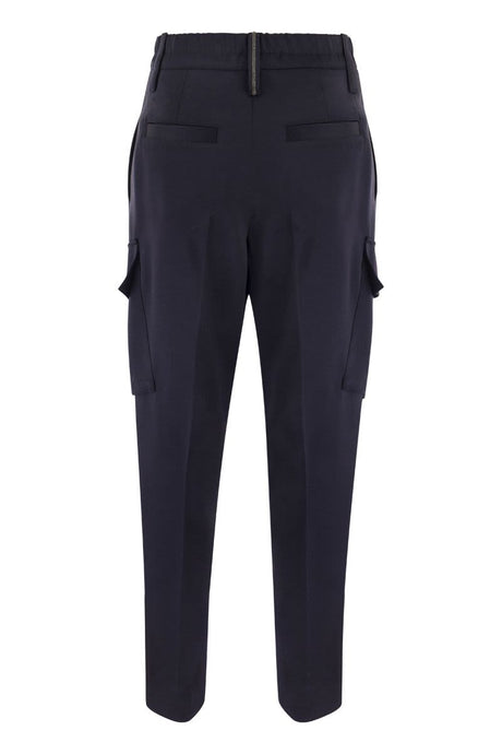 BRUNELLO CUCINELLI Women's Blue Sartorial Cargo Trousers for FW23