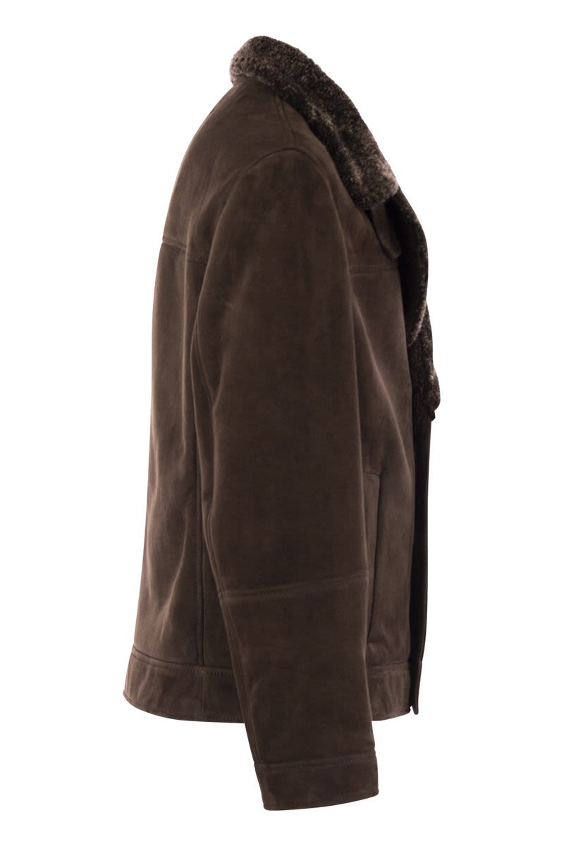 BRUNELLO CUCINELLI Luxury Double-Breasted Shearling Jacket