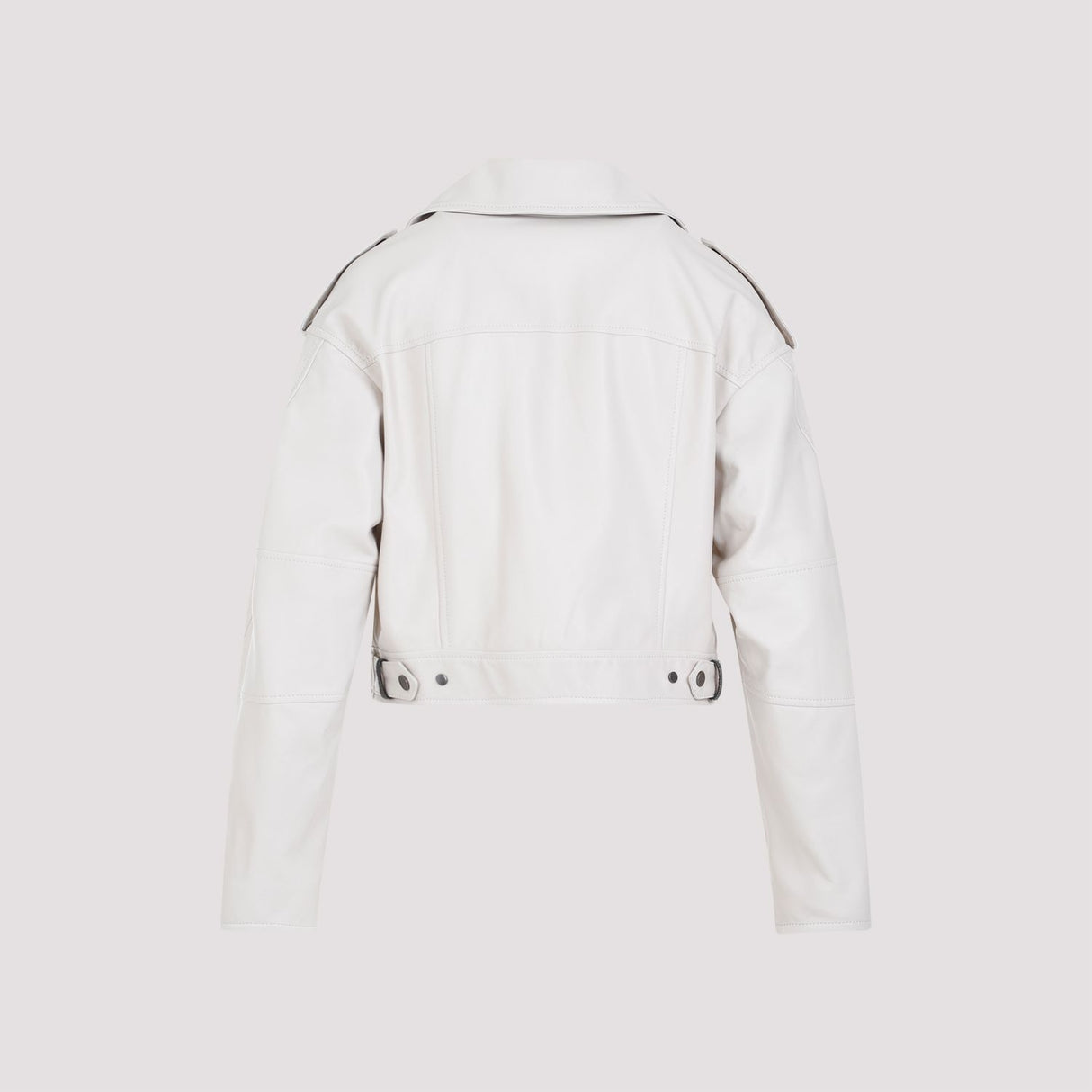 BRUNELLO CUCINELLI White Leather Jacket for Women - Spring/Summer 2024 Collection