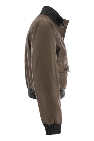 Áo khoác da bò nappa sang trọng phong cách phi công cho nữ