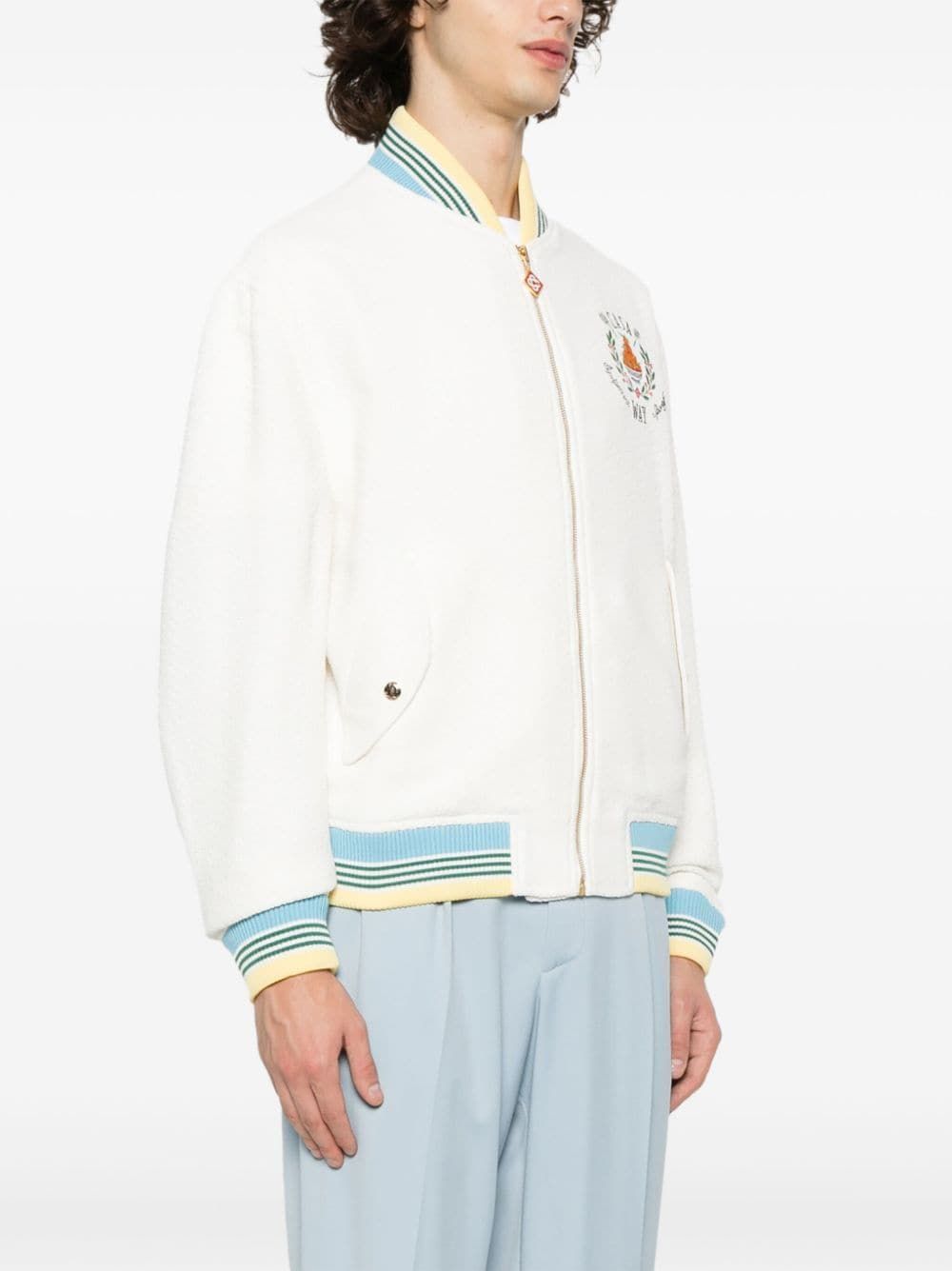 CASABLANCA Elegant White Bomber Jacket