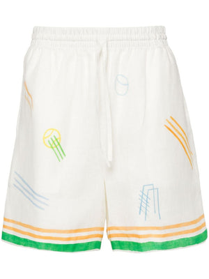 CASABLANCA Printed Linen Shorts for Men - SS24 Collection