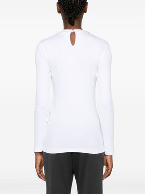 BRUNELLO CUCINELLI Elegant Optical White Long-Sleeve Tee